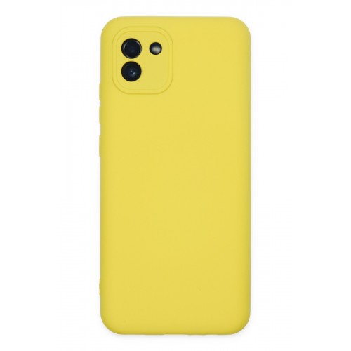 Newface Samsung Galaxy A03 Kılıf Nano içi Kadife Silikon - Sarı Newface Samsung Galaxy A03 Kılıf Nano içi Kadife Silikon - Sarı