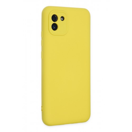 Newface Samsung Galaxy A03 Kılıf Nano içi Kadife Silikon - Sarı Newface Samsung Galaxy A03 Kılıf Nano içi Kadife Silikon - Sarı