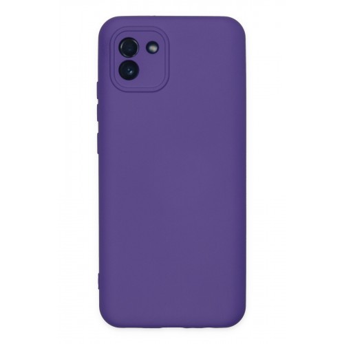 Newface Samsung Galaxy A03 Kılıf Nano içi Kadife Silikon - Mor Newface Samsung Galaxy A03 Kılıf Nano içi Kadife Silikon - Mor