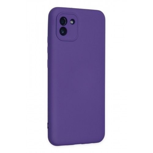 Newface Samsung Galaxy A03 Kılıf Nano içi Kadife Silikon - Mor Newface Samsung Galaxy A03 Kılıf Nano içi Kadife Silikon - Mor