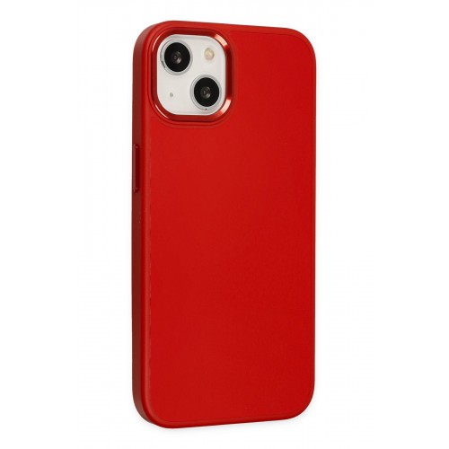 Newface iPhone 13 Kılıf Asya Deri Silikon - Kırmızı Newface iPhone 13 Kılıf Asya Deri Silikon - Kırmızı