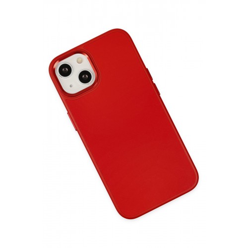 Newface iPhone 13 Kılıf Asya Deri Silikon - Kırmızı Newface iPhone 13 Kılıf Asya Deri Silikon - Kırmızı