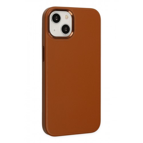 Newface iPhone 13 Kılıf Asya Deri Silikon - Kahverengi Newface iPhone 13 Kılıf Asya Deri Silikon - Kahverengi