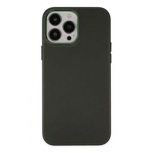 Newface iPhone 13 Pro Kılıf Asya Deri Silikon - Koyu Yeşil Newface iPhone 13 Pro Kılıf Asya Deri Silikon - Koyu Yeşil