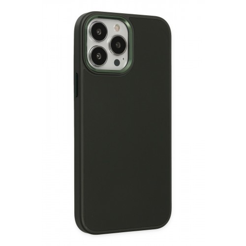 Newface iPhone 13 Pro Kılıf Asya Deri Silikon - Koyu Yeşil Newface iPhone 13 Pro Kılıf Asya Deri Silikon - Koyu Yeşil