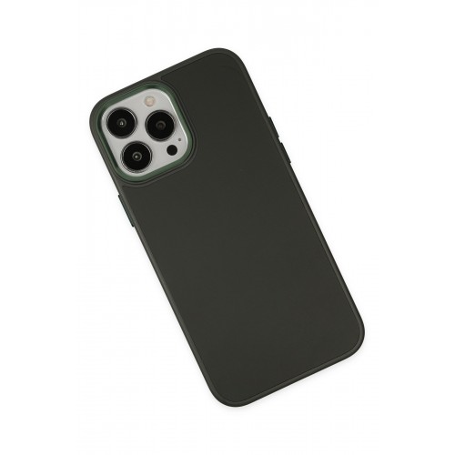 Newface iPhone 13 Pro Kılıf Asya Deri Silikon - Koyu Yeşil Newface iPhone 13 Pro Kılıf Asya Deri Silikon - Koyu Yeşil