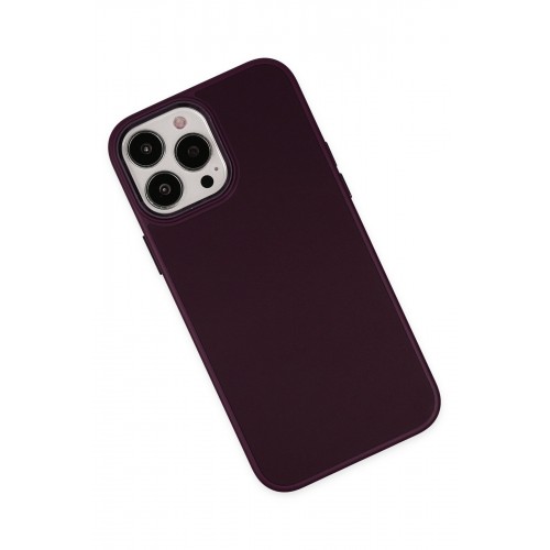 Newface iPhone 13 Pro Max Kılıf Asya Deri Silikon - Mürdüm Newface iPhone 13 Pro Max Kılıf Asya Deri Silikon - Mürdüm