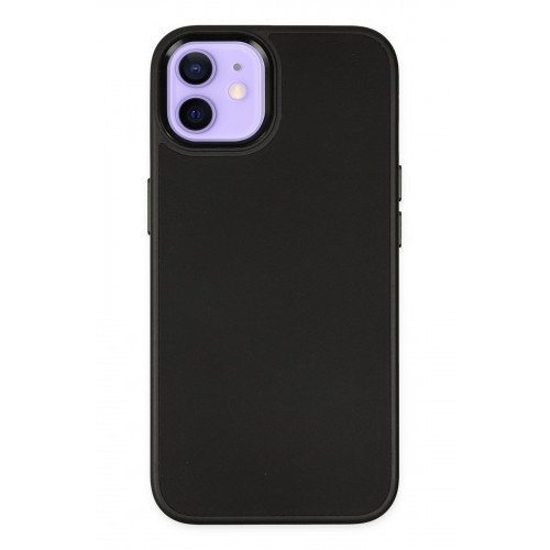 Newface iPhone 12 Kılıf Asya Deri Silikon - Siyah Newface iPhone 12 Kılıf Asya Deri Silikon - Siyah