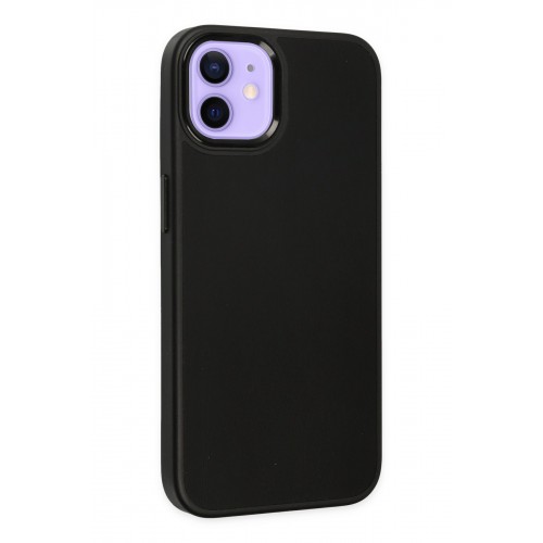 Newface iPhone 12 Kılıf Asya Deri Silikon - Siyah Newface iPhone 12 Kılıf Asya Deri Silikon - Siyah