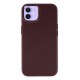 Newface iPhone 12 Kılıf Asya Deri Silikon - Mürdüm Newface iPhone 12 Kılıf Asya Deri Silikon - Mürdüm