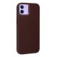 Newface iPhone 12 Kılıf Asya Deri Silikon - Mürdüm Newface iPhone 12 Kılıf Asya Deri Silikon - Mürdüm