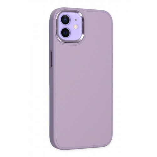 Newface iPhone 12 Kılıf Asya Deri Silikon - Lila Newface iPhone 12 Kılıf Asya Deri Silikon - Lila