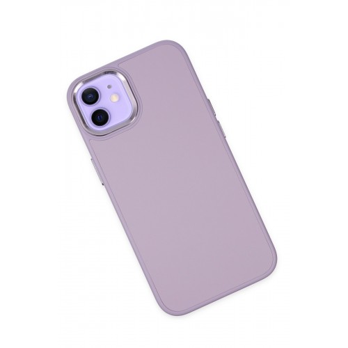 Newface iPhone 12 Kılıf Asya Deri Silikon - Lila Newface iPhone 12 Kılıf Asya Deri Silikon - Lila