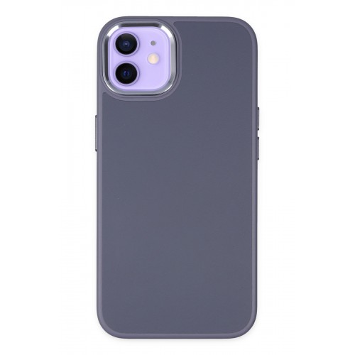 Newface iPhone 12 Kılıf Asya Deri Silikon - Mor Newface iPhone 12 Kılıf Asya Deri Silikon - Mor