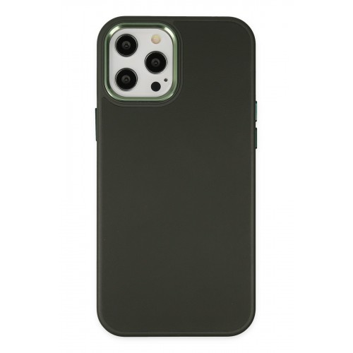 Newface iPhone 12 Pro Kılıf Asya Deri Silikon - Koyu Yeşil Newface iPhone 12 Pro Kılıf Asya Deri Silikon - Koyu Yeşil
