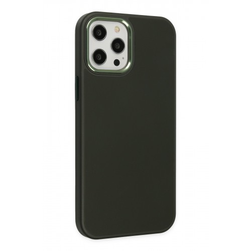 Newface iPhone 12 Pro Kılıf Asya Deri Silikon - Koyu Yeşil Newface iPhone 12 Pro Kılıf Asya Deri Silikon - Koyu Yeşil