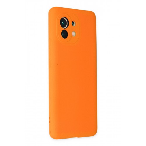 Newface Xiaomi Mi 11 Kılıf Nano içi Kadife Silikon - Turuncu Newface Xiaomi Mi 11 Kılıf Nano içi Kadife Silikon - Turuncu