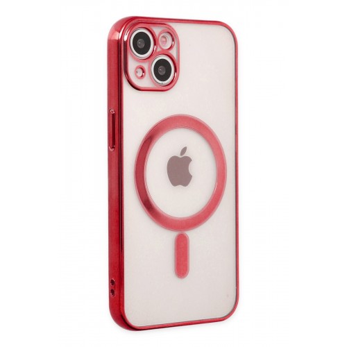 Newface iPhone 14 Plus Kılıf Magneticsafe Lazer Silikon - Kırmızı Newface iPhone 14 Plus Kılıf Magneticsafe Lazer Silikon - Kırmızı