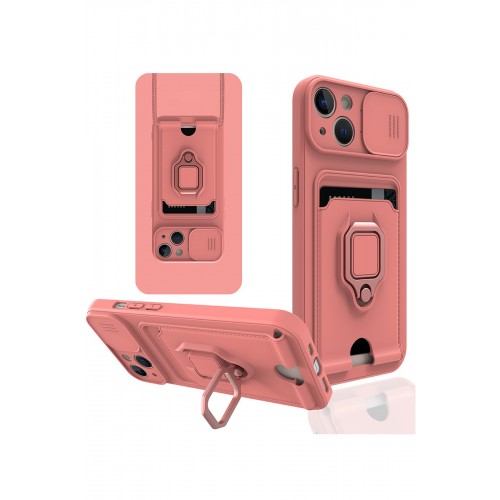 Newface iPhone 14 Kılıf Zuma Kartvizitli Yüzüklü Silikon - Pembe Newface iPhone 14 Kılıf Zuma Kartvizitli Yüzüklü Silikon - Pembe