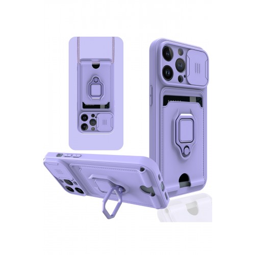 Newface iPhone 14 Pro Max Kılıf Zuma Kartvizitli Yüzüklü Silikon - Lila Newface iPhone 14 Pro Max Kılıf Zuma Kartvizitli Yüzüklü Silikon - Lila