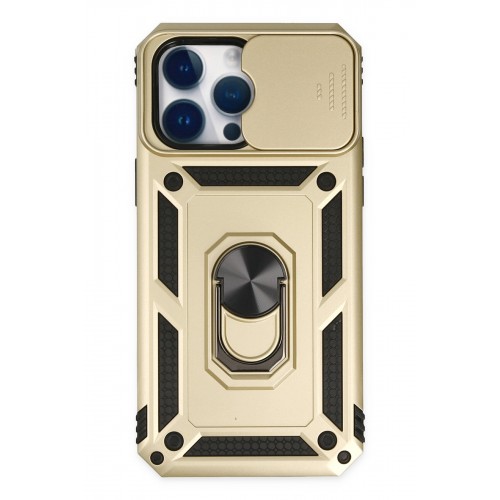 Newface iPhone 14 Pro Max Kılıf Pars Lens Yüzüklü Silikon - Gold Newface iPhone 14 Pro Max Kılıf Pars Lens Yüzüklü Silikon - Gold