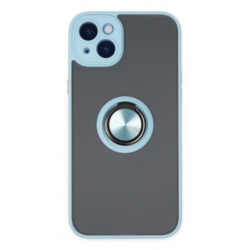 Newface iPhone 14 Kılıf Montreal Yüzüklü Silikon Kapak - Buz Mavi Newface iPhone 14 Kılıf Montreal Yüzüklü Silikon Kapak - Buz Mavi