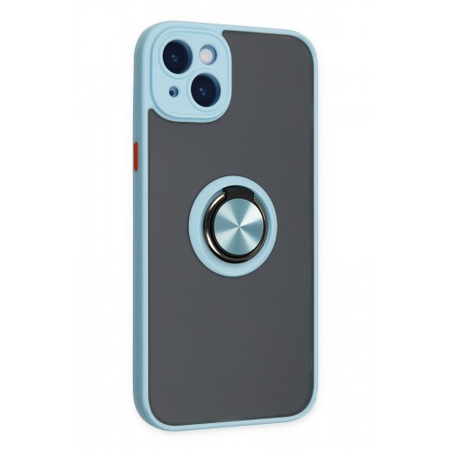 Newface iPhone 14 Kılıf Montreal Yüzüklü Silikon Kapak - Buz Mavi Newface iPhone 14 Kılıf Montreal Yüzüklü Silikon Kapak - Buz Mavi