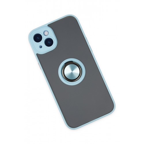 Newface iPhone 14 Kılıf Montreal Yüzüklü Silikon Kapak - Buz Mavi Newface iPhone 14 Kılıf Montreal Yüzüklü Silikon Kapak - Buz Mavi