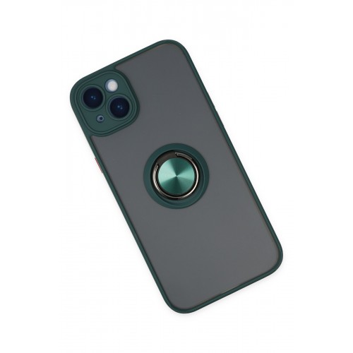 Newface iPhone 14 Kılıf Montreal Yüzüklü Silikon Kapak - Yeşil Newface iPhone 14 Kılıf Montreal Yüzüklü Silikon Kapak - Yeşil