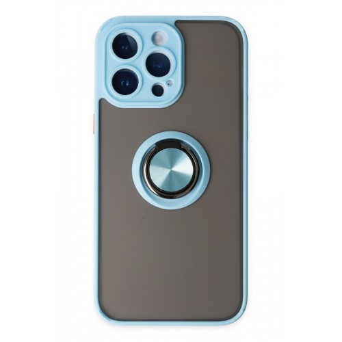 Newface iPhone 14 Pro Max Kılıf Montreal Yüzüklü Silikon Kapak - Buz Mavi Newface iPhone 14 Pro Max Kılıf Montreal Yüzüklü Silikon Kapak - Buz Mavi