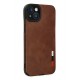 Newface iPhone 14 Plus Kılıf Loop Deri Silikon - Kahverengi Newface iPhone 14 Plus Kılıf Loop Deri Silikon - Kahverengi