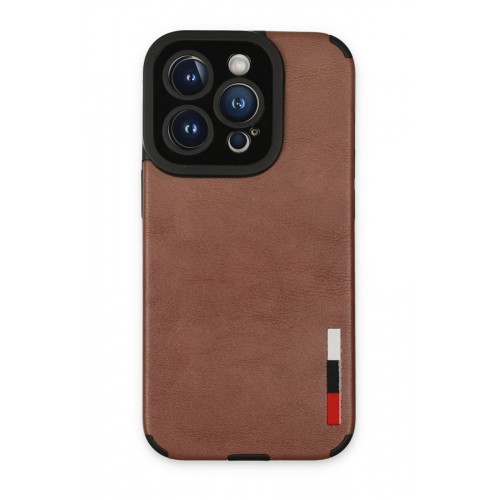 Newface iPhone 14 Pro Kılıf Loop Deri Silikon - Kahverengi Newface iPhone 14 Pro Kılıf Loop Deri Silikon - Kahverengi