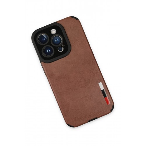 Newface iPhone 14 Pro Max Kılıf Loop Deri Silikon - Kahverengi Newface iPhone 14 Pro Max Kılıf Loop Deri Silikon - Kahverengi