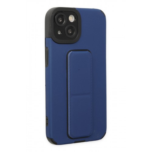 Newface iPhone 14 Kılıf Mega Standlı Silikon - Mavi Newface iPhone 14 Kılıf Mega Standlı Silikon - Mavi