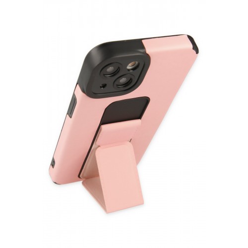 Newface iPhone 14 Kılıf Mega Standlı Silikon - Pudra Newface iPhone 14 Kılıf Mega Standlı Silikon - Pudra