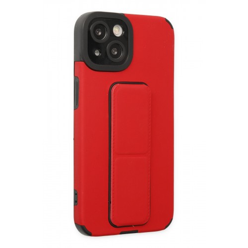 Newface iPhone 14 Plus Kılıf Mega Standlı Silikon - Kırmızı Newface iPhone 14 Plus Kılıf Mega Standlı Silikon - Kırmızı