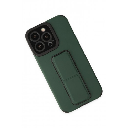 Newface iPhone 14 Pro Kılıf Mega Standlı Silikon - Yeşil Newface iPhone 14 Pro Kılıf Mega Standlı Silikon - Yeşil