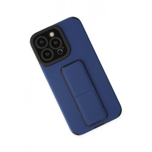 Newface iPhone 14 Pro Max Kılıf Mega Standlı Silikon - Mavi Newface iPhone 14 Pro Max Kılıf Mega Standlı Silikon - Mavi
