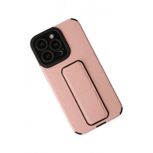 Newface iPhone 14 Pro Max Kılıf Mega Standlı Silikon - Pudra Newface iPhone 14 Pro Max Kılıf Mega Standlı Silikon - Pudra