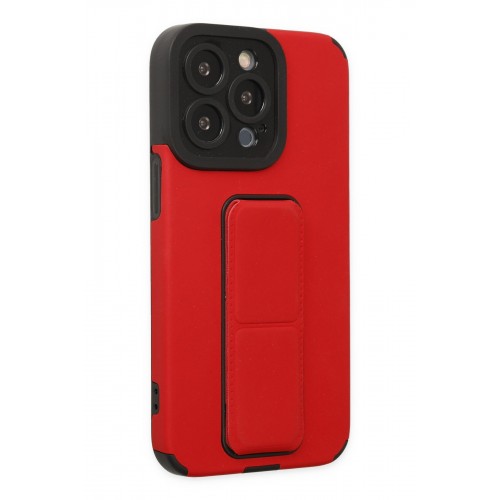 Newface iPhone 14 Pro Max Kılıf Mega Standlı Silikon - Kırmızı Newface iPhone 14 Pro Max Kılıf Mega Standlı Silikon - Kırmızı