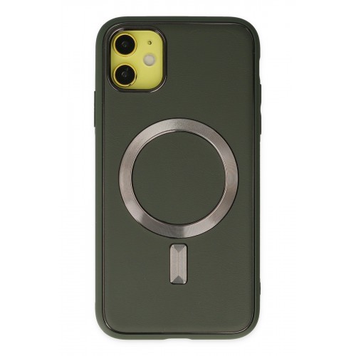 Newface iPhone 12 Kılıf Coco Deri Magneticsafe Silikon - Haki Yeşil Newface iPhone 12 Kılıf Coco Deri Magneticsafe Silikon - Haki Yeşil