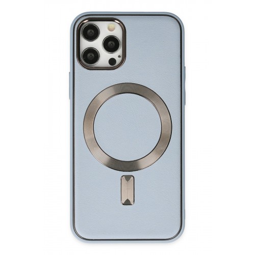 Newface iPhone 12 Pro Max Kılıf Coco Deri Magneticsafe Silikon - Sierra Blue Newface iPhone 12 Pro Max Kılıf Coco Deri Magneticsafe Silikon - Sierra Blue