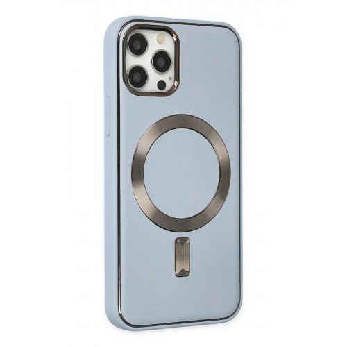 Newface iPhone 12 Pro Max Kılıf Coco Deri Magneticsafe Silikon - Sierra Blue Newface iPhone 12 Pro Max Kılıf Coco Deri Magneticsafe Silikon - Sierra Blue