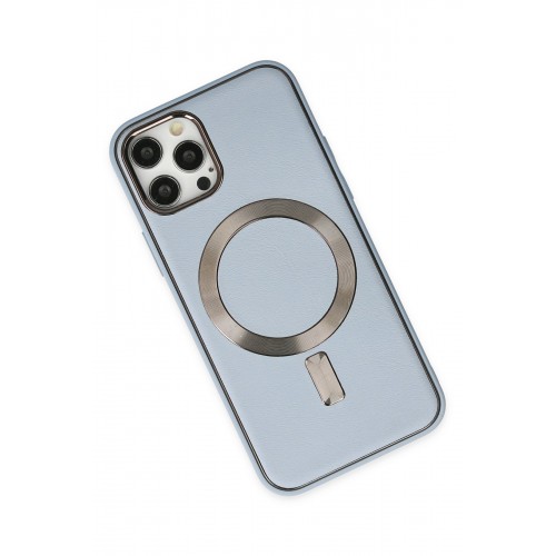 Newface iPhone 12 Pro Max Kılıf Coco Deri Magneticsafe Silikon - Sierra Blue Newface iPhone 12 Pro Max Kılıf Coco Deri Magneticsafe Silikon - Sierra Blue