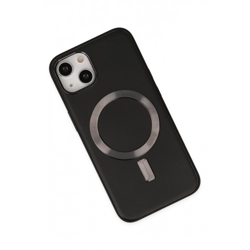 Newface iPhone 13 Kılıf Coco Deri Magneticsafe Silikon - Siyah Newface iPhone 13 Kılıf Coco Deri Magneticsafe Silikon - Siyah