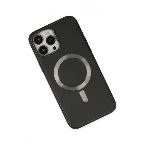 Newface iPhone 13 Pro Max Kılıf Coco Deri Magneticsafe Silikon - Siyah Newface iPhone 13 Pro Max Kılıf Coco Deri Magneticsafe Silikon - Siyah