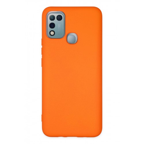 Newface İnfinix Hot 10 Play Kılıf Nano içi Kadife  Silikon - Turuncu