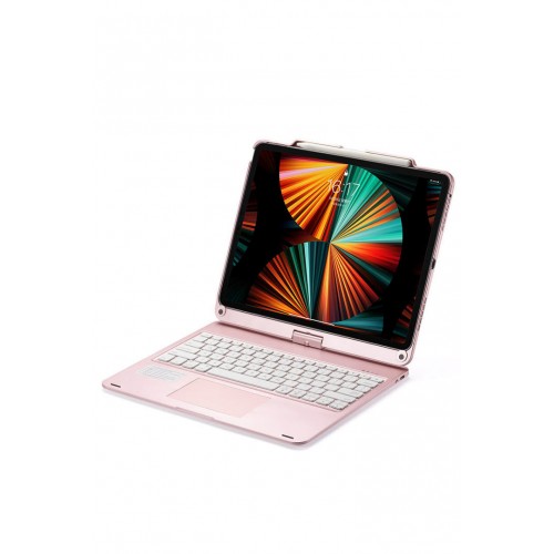 Newface iPad Pro 12.9 (2020) Kılıf Magic Dönen Klavyeli Tablet Kılıf - Pembe Newface iPad Pro 12.9 (2020) Kılıf Magic Dönen Klavyeli Tablet Kılıf - Pembe