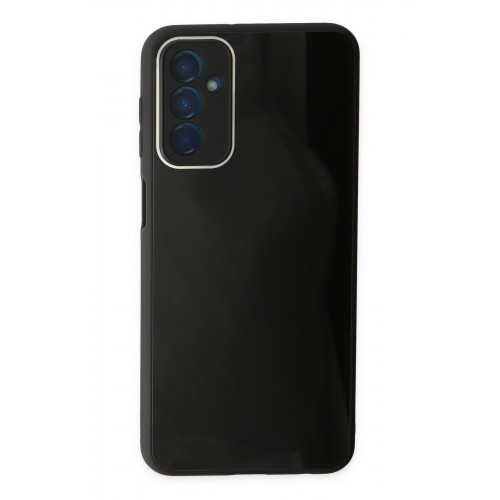 Newface Samsung Galaxy M13 Kılıf Glass Kapak - Siyah Newface Samsung Galaxy M13 Kılıf Glass Kapak - Siyah