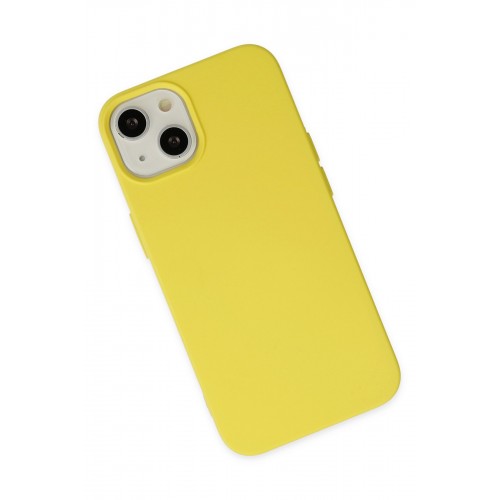 Newface iPhone 14 Kılıf Nano içi Kadife Silikon - Sarı Newface iPhone 14 Kılıf Nano içi Kadife Silikon - Sarı